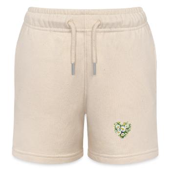 Gänseblümchen-Herz - Kinder Organic Joggingshorts Mini Bolter von Stanley/Stella - Natur - Vorne