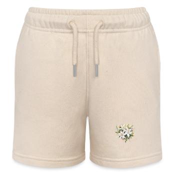 Lily Heart - Kids Organic Sweat Shorts by Stanley/Stella - soft Ecru - Front
