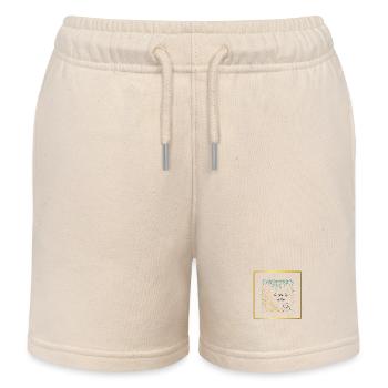 Sayings. Grateful for every day. - Kids Organic Sweat Shorts by Stanley/Stella - soft Ecru - Front