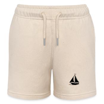 Schnelles Segelboot mit gesetzten Segeln - Kinder Organic Joggingshorts Mini Bolter von Stanley/Stella - Natur - Vorne