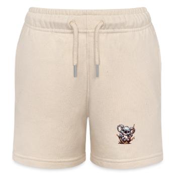 Cute koala bear rejoices. For the family - Kids Organic Sweat Shorts by Stanley/Stella - soft Ecru - Front