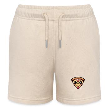 Süße Kawaii Chibi Pizza - Kinder Organic Joggingshorts Mini Bolter von Stanley/Stella - Natur - Vorne