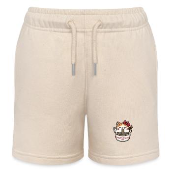 Niedliche Kawaii-Katze frisst Ramen 2 - Kinder Organic Joggingshorts Mini Bolter von Stanley/Stella - Natur - Vorne