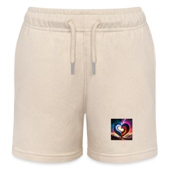 Firefly love ying yang - Short de jogging enfant bio Stanley/Stella - écru doux - Devant