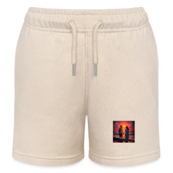 Pärchen beim Sonnenuntergang am Meer - Kinder Organic Joggingshorts Mini Bolter von Stanley/Stella - Natur - Vorne