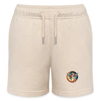 Süßes Engelsmädchen auf Halbmond - Farbgrafik - Kinder Organic Joggingshorts Mini Bolter von Stanley/Stella - Natur - Vorne