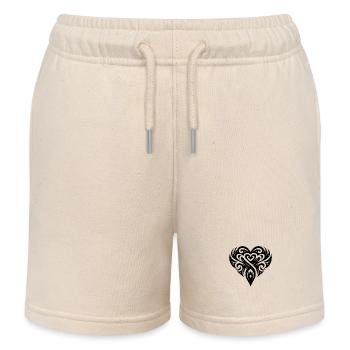 Tribal Tattoo Herz Linien - Kinder Organic Joggingshorts Mini Bolter von Stanley/Stella - Natur - Vorne