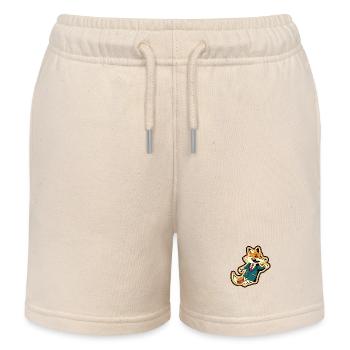 Mascotte de renard heureux sautant design amusant - Short de jogging enfant bio Stanley/Stella - écru doux - Devant