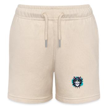Cat - Kids Organic Sweat Shorts by Stanley/Stella - soft Ecru - Front