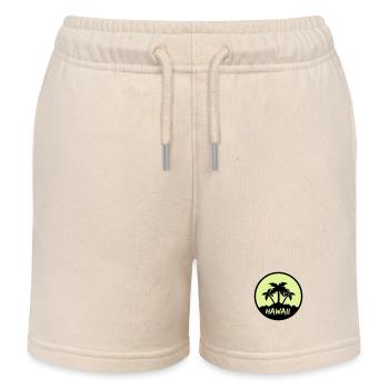 Hawaiian Palms - Kids Organic Sweat Shorts by Stanley/Stella - soft Ecru - Front