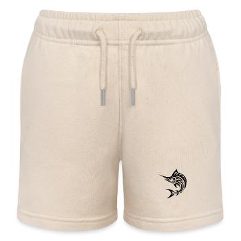 Schneller Segelfisch - Eleganter Schwertfisch - Kinder Organic Joggingshorts Mini Bolter von Stanley/Stella - Natur - Vorne