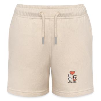 Bären Liebespaar Strichmännchen Pärchen Tiere - Kinder Organic Joggingshorts Mini Bolter von Stanley/Stella - Natur - Vorne