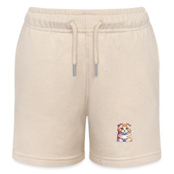 Scottish Fold Scottish Fold-Eared Cat - Kids Organic Sweat Shorts by Stanley/Stella - soft Ecru - Front