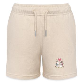 Lustiges Hasen Pärchen Liebespaar Valentinstag - Kinder Organic Joggingshorts Mini Bolter von Stanley/Stella - Natur - Vorne