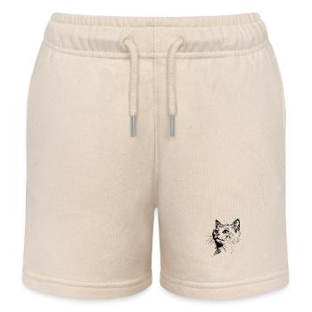 Katze, Katzenmotiv, Katzengesicht - Kinder Organic Joggingshorts Mini Bolter von Stanley/Stella - Natur - Vorne