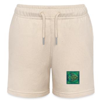 Piranha Fisch Allesfresser - Kinder Organic Joggingshorts Mini Bolter von Stanley/Stella - Natur - Vorne