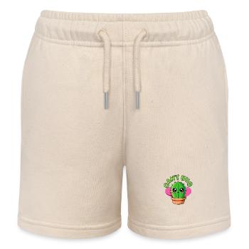 CACTUS. CAN'T HUG - Kids Organic Sweat Shorts by Stanley/Stella - soft Ecru - Front
