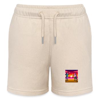 Gato Loco Surfdudes Chats Coucher De Soleil Mer Plage Chat - Short de jogging enfant bio Stanley/Stella - écru doux - Devant