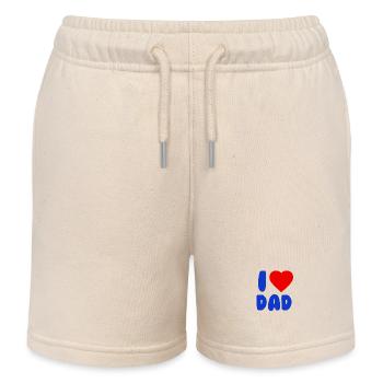 I LOVE DAD Blue Red - Kinder Organic Joggingshorts Mini Bolter von Stanley/Stella - Natur - Vorne