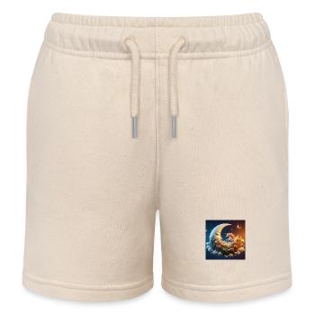 Mond mit Einhorn - Kinder Organic Joggingshorts Mini Bolter von Stanley/Stella - Natur - Vorne