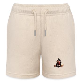 Motard avec moto rouge - Short de jogging enfant bio Stanley/Stella - écru doux - Devant
