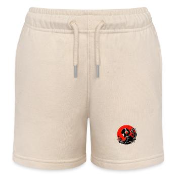 Fille avec des écouteurs - frutiger style métro - Short de jogging enfant bio Stanley/Stella - écru doux - Devant