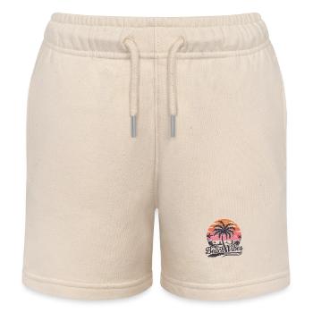 Beach Vibes Retro Surfer Palmenstrand Urlaub - Kinder Organic Joggingshorts Mini Bolter von Stanley/Stella - Natur - Vorne