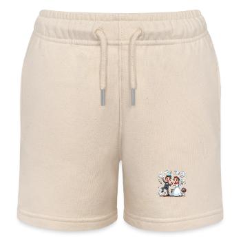 Gemeinsam stark zum Poltern. - Kinder Organic Joggingshorts Mini Bolter von Stanley/Stella - Natur - Vorne