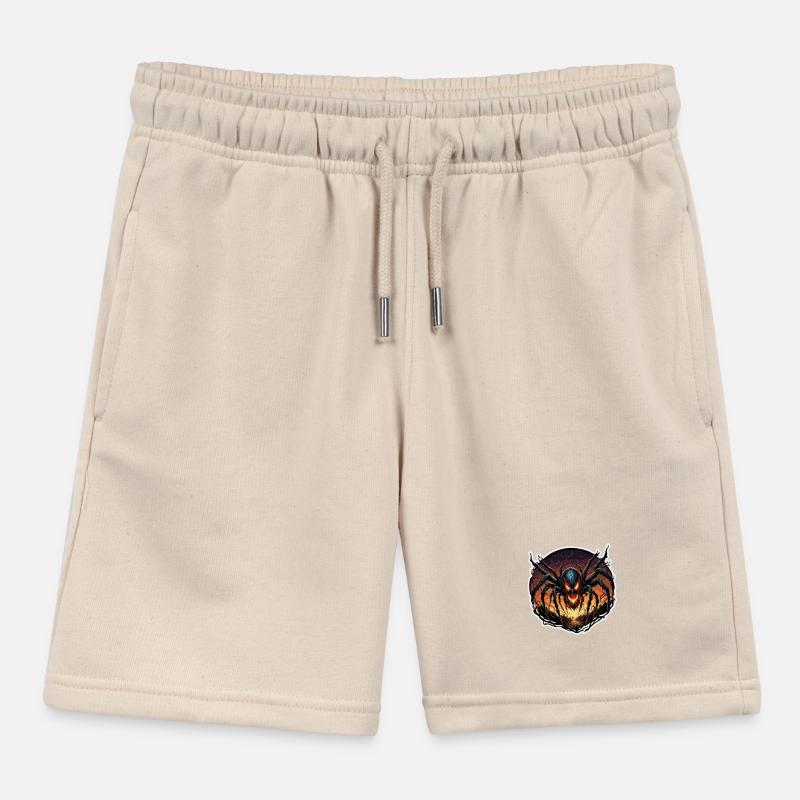 Spider / Web / Pet / Reptile / Eight-legged Kids Organic Sweat Shorts by Stanley/Stella