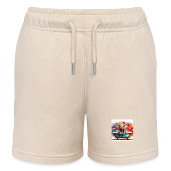An elephant in my bathtub - Kids Organic Sweat Shorts by Stanley/Stella - soft Ecru - Front