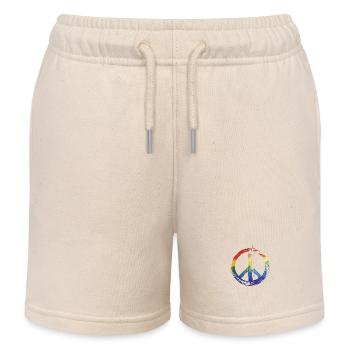Peace Regenbogen - Kinder Organic Joggingshorts Mini Bolter von Stanley/Stella - Natur - Vorne