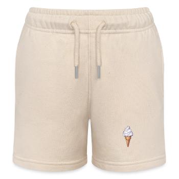 Cornet de glace sucrée d’été avec glaçage - Short de jogging enfant bio Stanley/Stella - écru doux - Devant