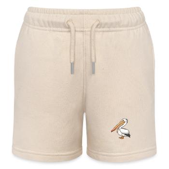 Stolzer Pelikan In Eleganter Pose - Kinder Organic Joggingshorts Mini Bolter von Stanley/Stella - Natur - Vorne