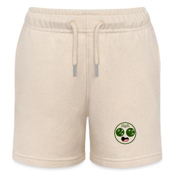 Militär mit Flugzeugen in den Augen - Kinder Organic Joggingshorts Mini Bolter von Stanley/Stella - Natur - Vorne