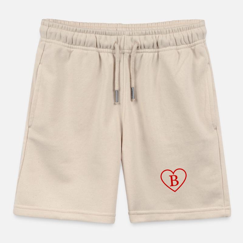 Buchstabe b rotes Herz Kinder Organic Joggingshorts Mini Bolter von Stanley/Stella