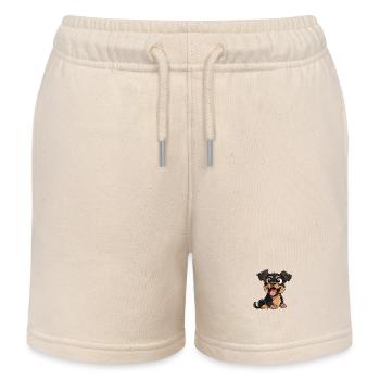 Playful puppy look conquers hearts - Kids Organic Sweat Shorts by Stanley/Stella - soft Ecru - Front