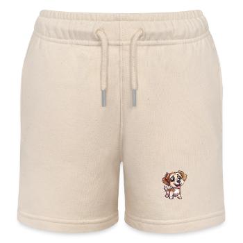 Verspielter Welpe Mit Kulleraugen - Kinder Organic Joggingshorts Mini Bolter von Stanley/Stella - Natur - Vorne