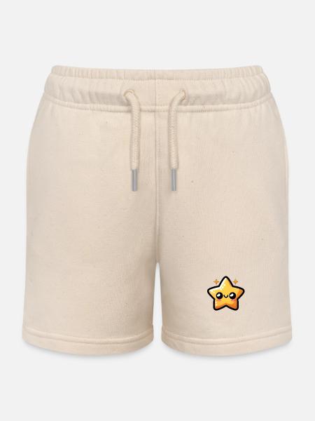 Star #2 - Kids Organic Sweat Shorts by Stanley/Stella - soft Ecru