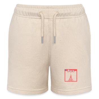 Paris, Hauptstadt Frankreichs, Eiffelturm - Kinder Organic Joggingshorts Mini Bolter von Stanley/Stella - Natur - Vorne