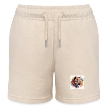 Leopard im Aquarell - Kinder Organic Joggingshorts Mini Bolter von Stanley/Stella - Natur - Vorne