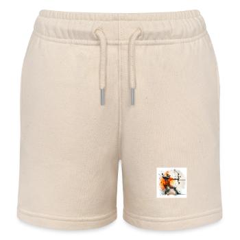 Archer aquarelle - Short de jogging enfant bio Stanley/Stella - écru doux - Devant