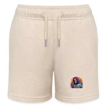 Cool Skelet Totenkopf - Kinder Organic Joggingshorts Mini Bolter von Stanley/Stella - Natur - Vorne