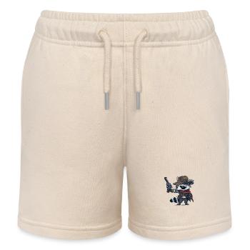 Waschbär-Western - Kinder Organic Joggingshorts Mini Bolter von Stanley/Stella - Natur - Vorne
