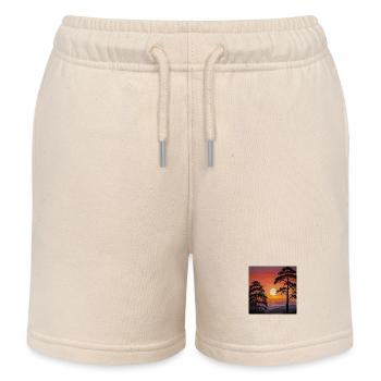Landscape Sunset - Kids Organic Sweat Shorts by Stanley/Stella - soft Ecru - Front