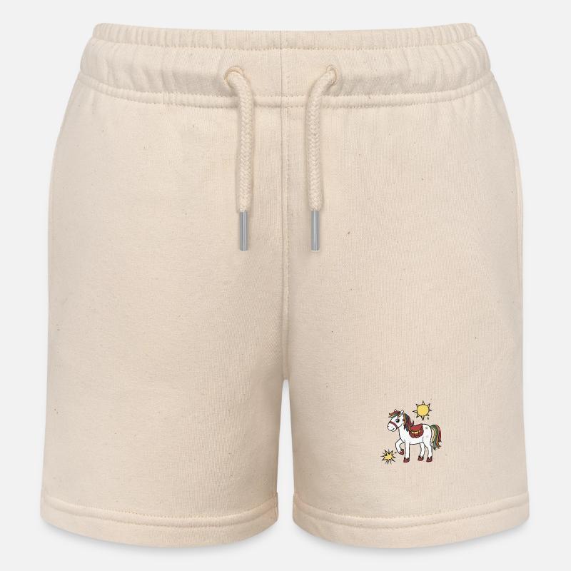 Cheval pour enfants - Short de jogging enfant bio Stanley/Stella - écru doux
