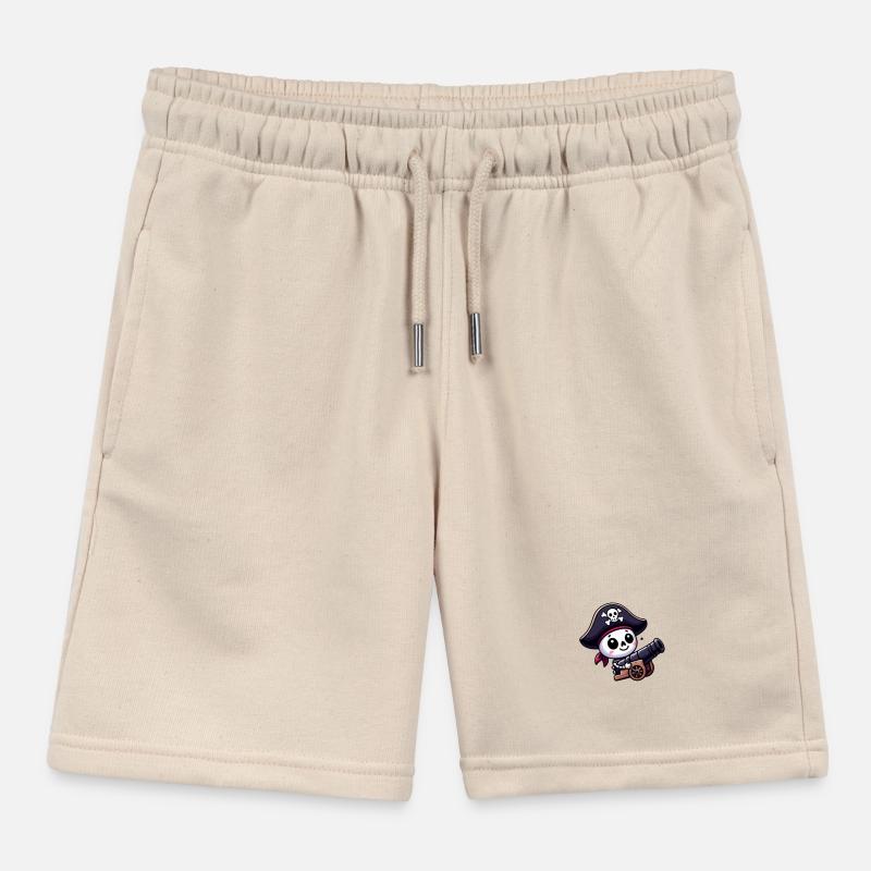 Skeleton Treasure - Pirate Skull Kids Organic Sweat Shorts by Stanley/Stella