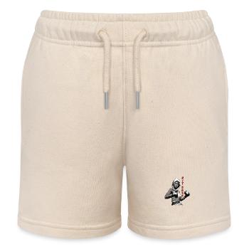HIT HARD Boxing Woman - Kids Organic Sweat Shorts by Stanley/Stella - soft Ecru - Front