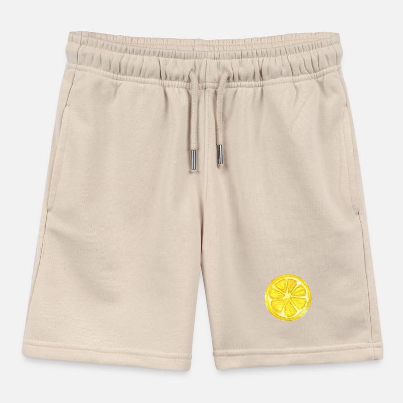 Lemon slice Kids Organic Sweat Shorts by Stanley/Stella