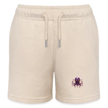 lila Oktopus - Kinder Organic Joggingshorts Mini Bolter von Stanley/Stella - Natur - Vorne