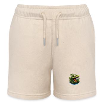 Sauvage en colère carnivore plante sport logo - Short de jogging enfant bio Stanley/Stella - écru doux - Devant